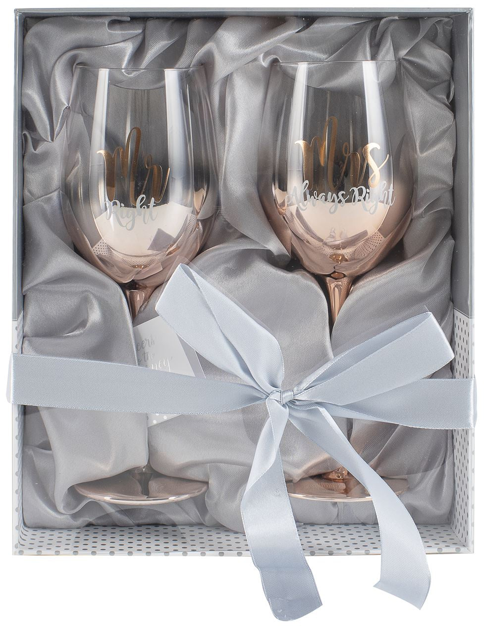 Mr & Mrs Wine Set - Rose Gold Ombre