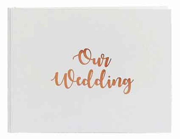 Wedding Guest Book - Rose Gold & White