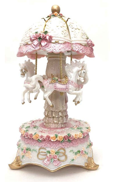 White & Gold Carousel 22cm