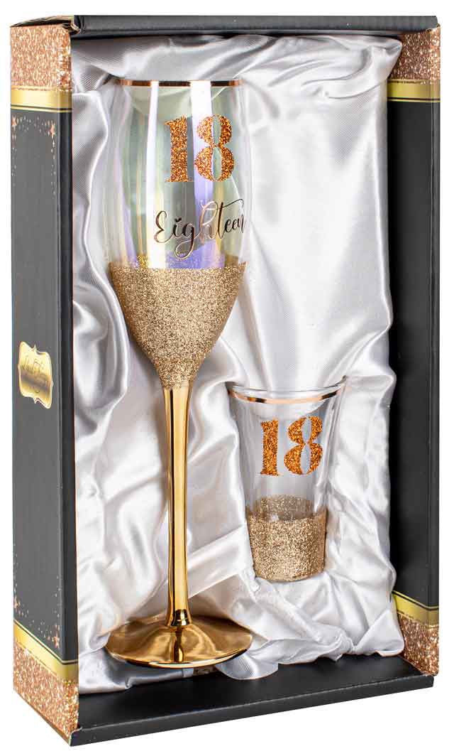 18 Champagne & Shot Set