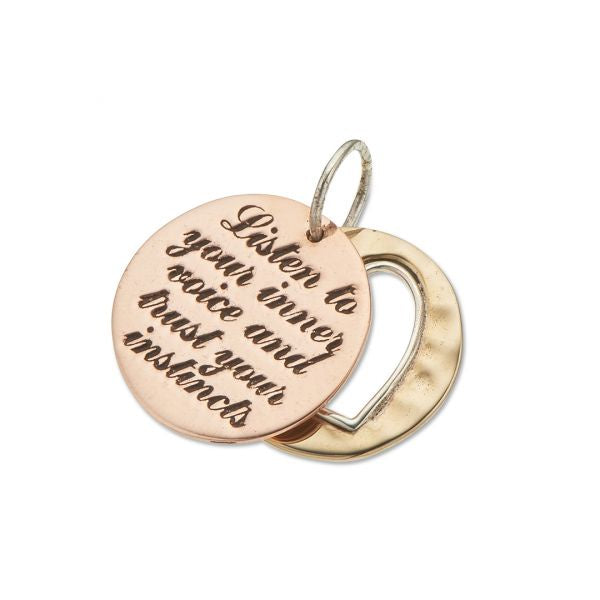 Silver and Bronze Listen To Your Inner Voice Slider Charm 3960