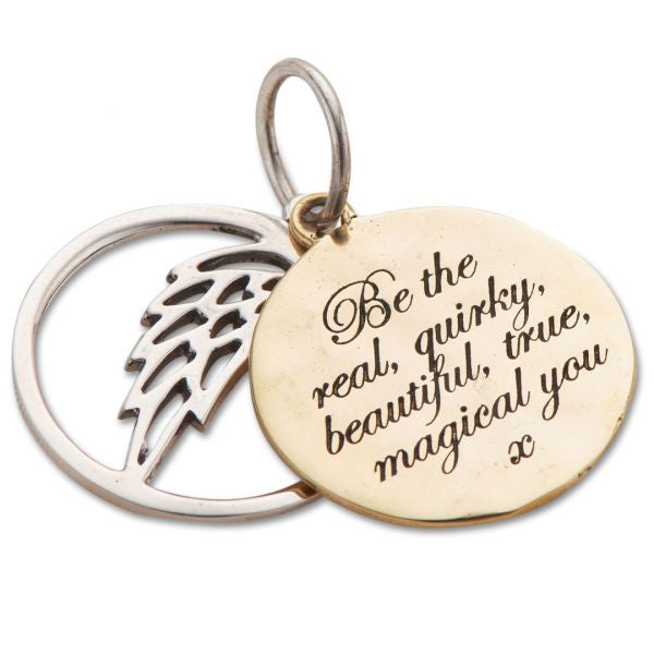 Silver and Brass Be The Real You Slider Charm 3730