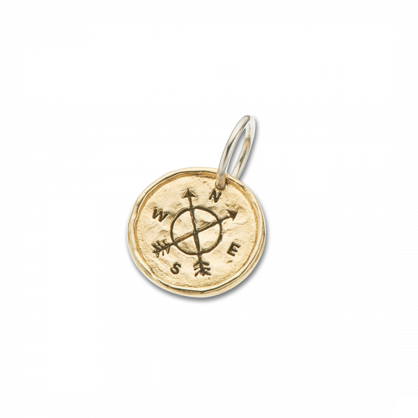 Brass and Silver Mr Compass Charm 4059