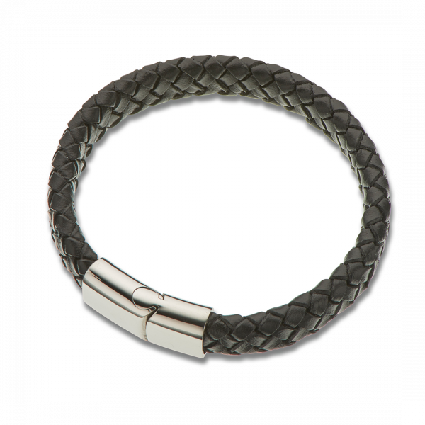 Stainless Steel Mr Leather Black Bracelet 4065