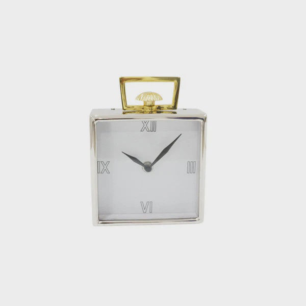 Square Gold & Silver Clock