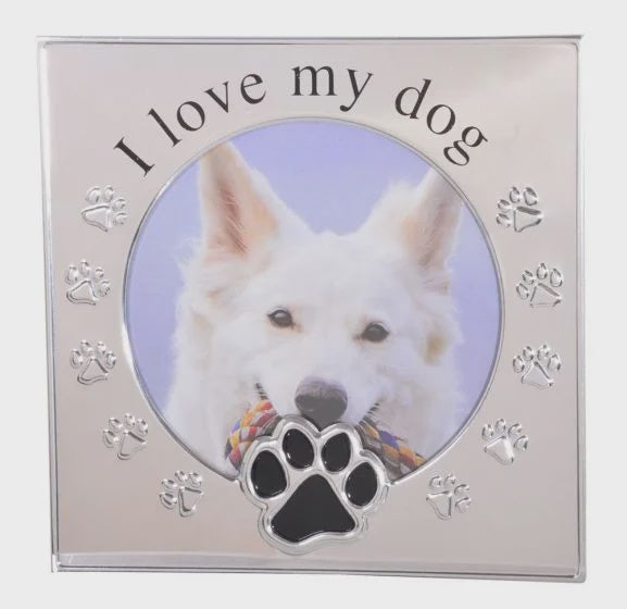 I Love My Dog - Silver Frame 4 x 4
