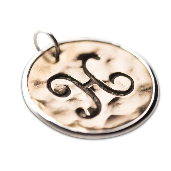 Silver And Bronze Script Initial H 1050h