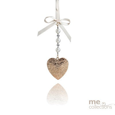Heart with Glass Beads and Pendent - Gold