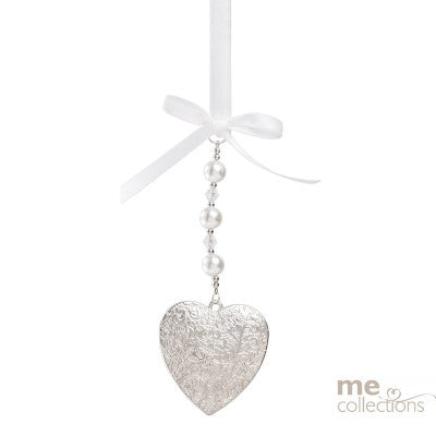 Heart with GlassBeads and Pendant - Silver