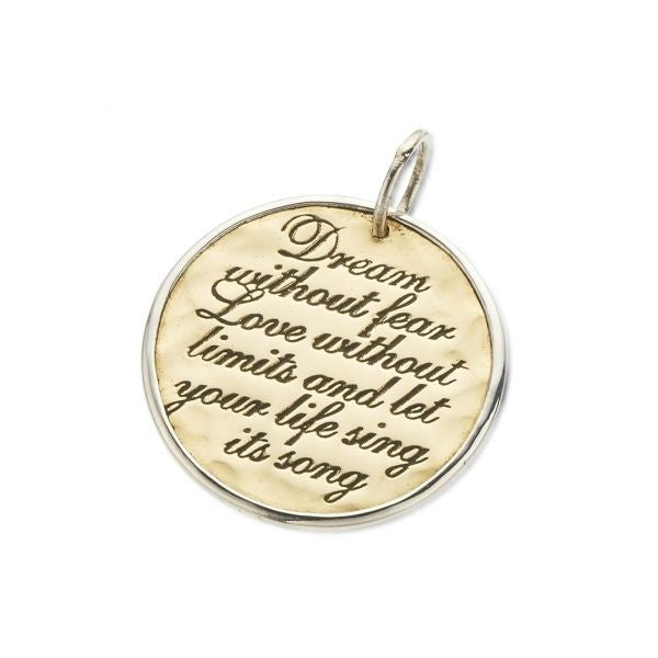 Silver and Brass Dream Without Fear Charm 3966