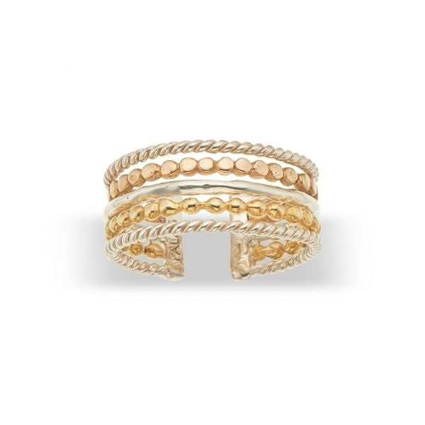Bronze and Brass and Silver Celine Ring (adjustable) 3998