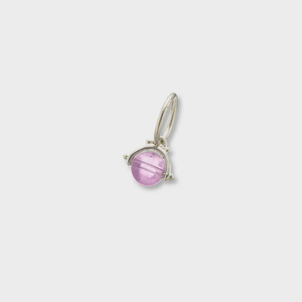 Silver +Amethyst Protection Spinner Charm