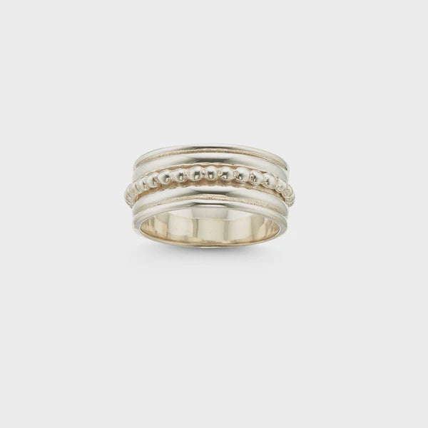 Slv+brs Intentions meditation spinning ring XL