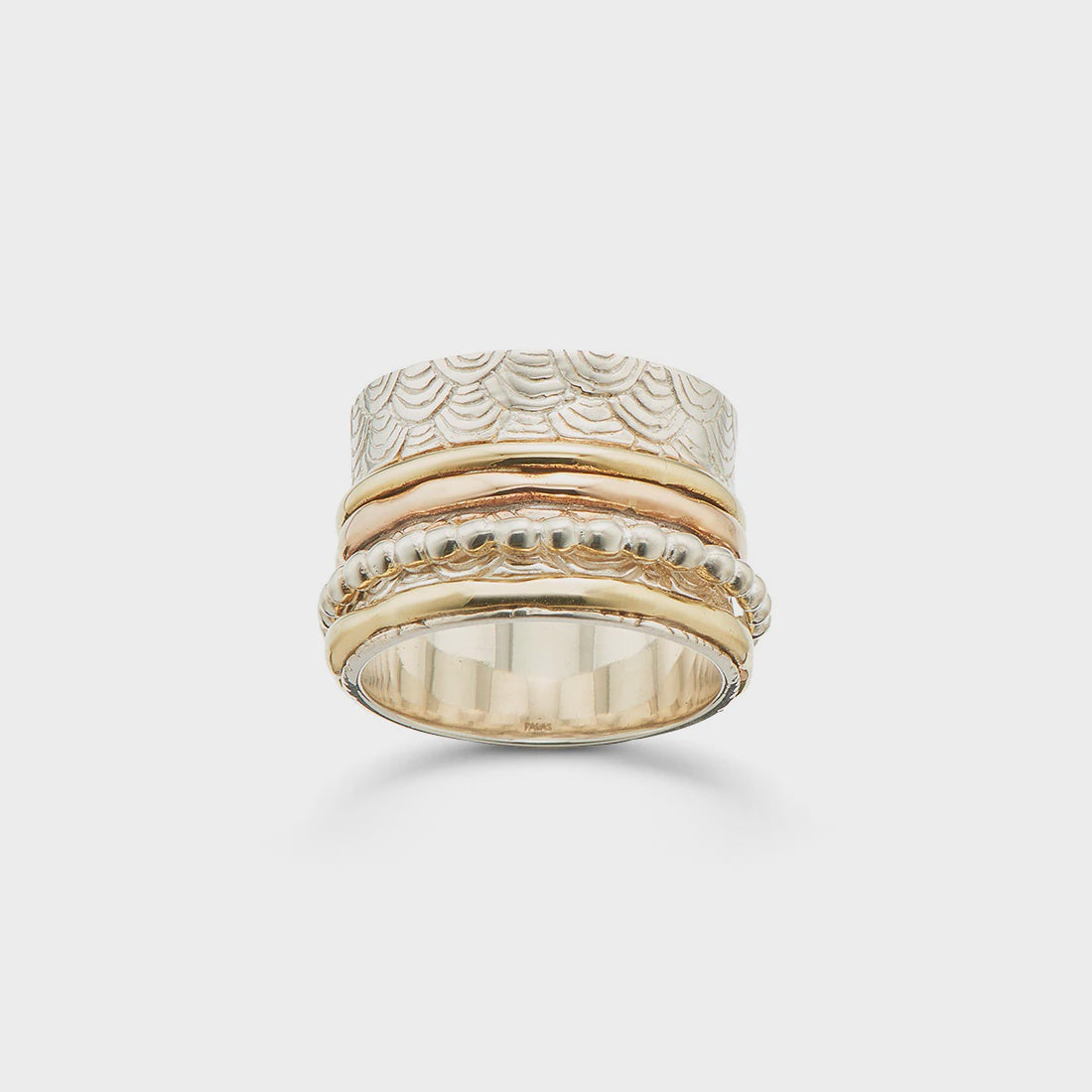 Slv+brs+brz Intuition Meditation Ring L-9