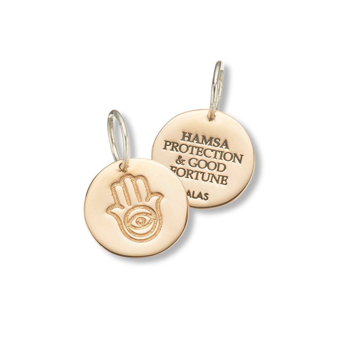Brass Silver Hamsa Protection & Good Fortune Charm