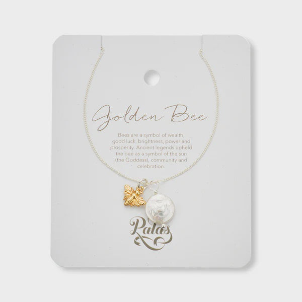 Palas Necklace Charm Set Slv + Brs Bee