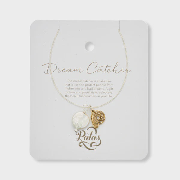 Palas Necklace Charm Set Slv+Brs Dream Catcher