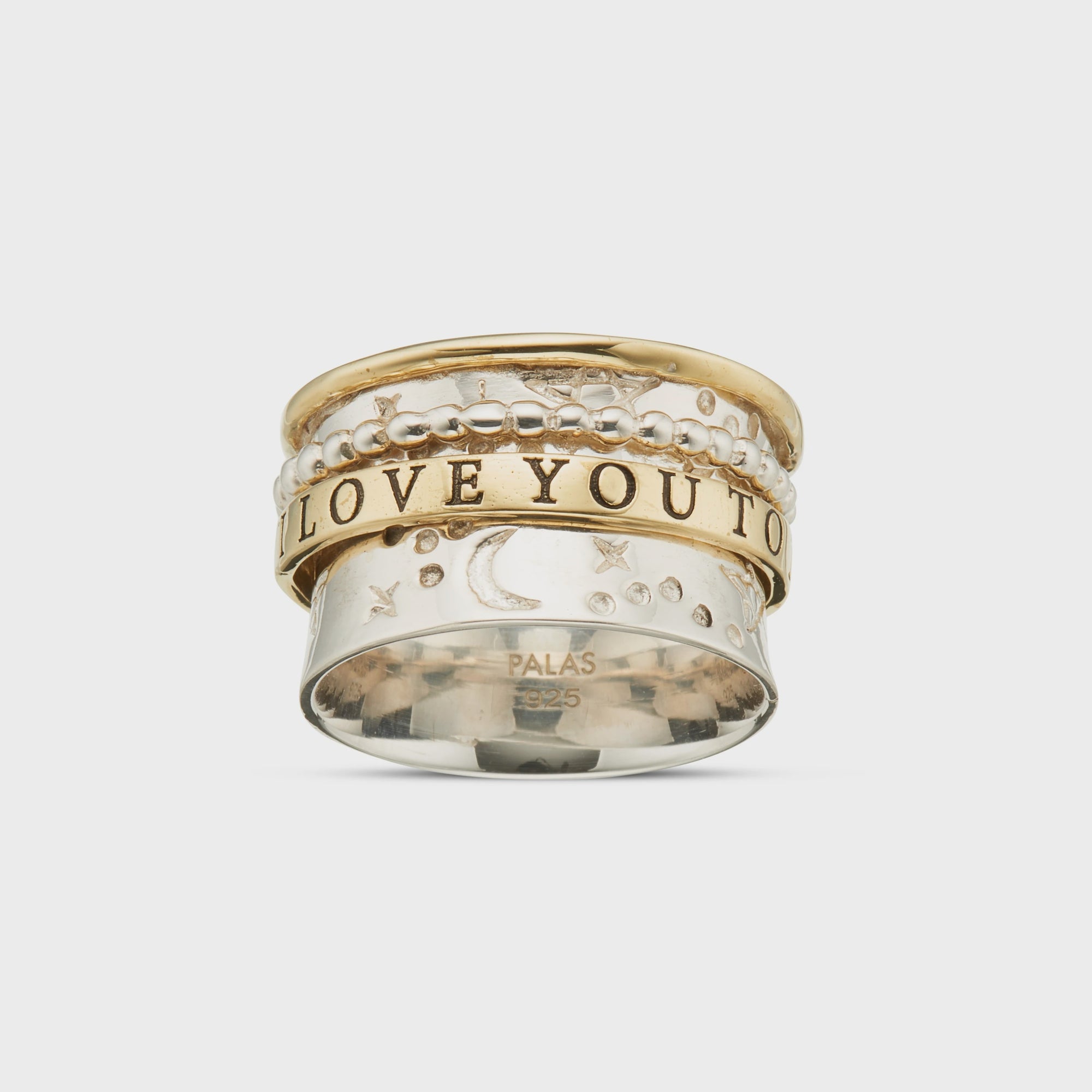 Moon and Back Meditation Spinning Ring XXL-11