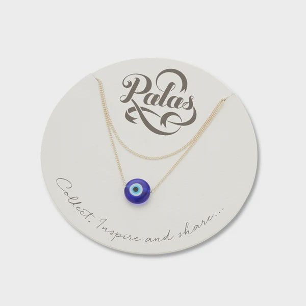 Sil+Glass Evile Eye Protection Necklace 42cm