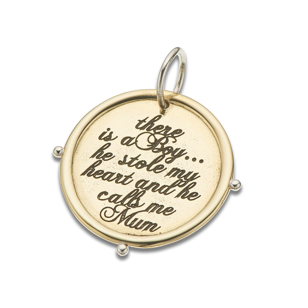 Brass and Silver There Is A Boy Charm 4096