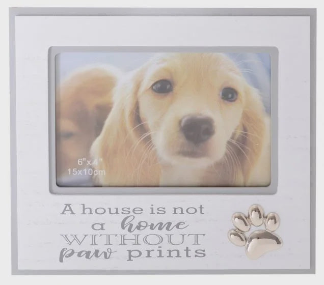 Silver Icon Paw Print Frame 6 x 4