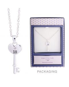 EQLB 18TH HEART KEY NECKLACE