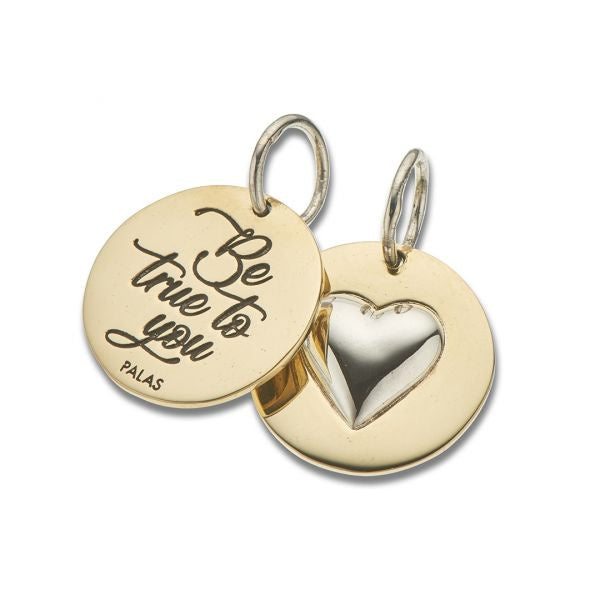 Brass and Silver Be True To You Double Sided Charm 4131