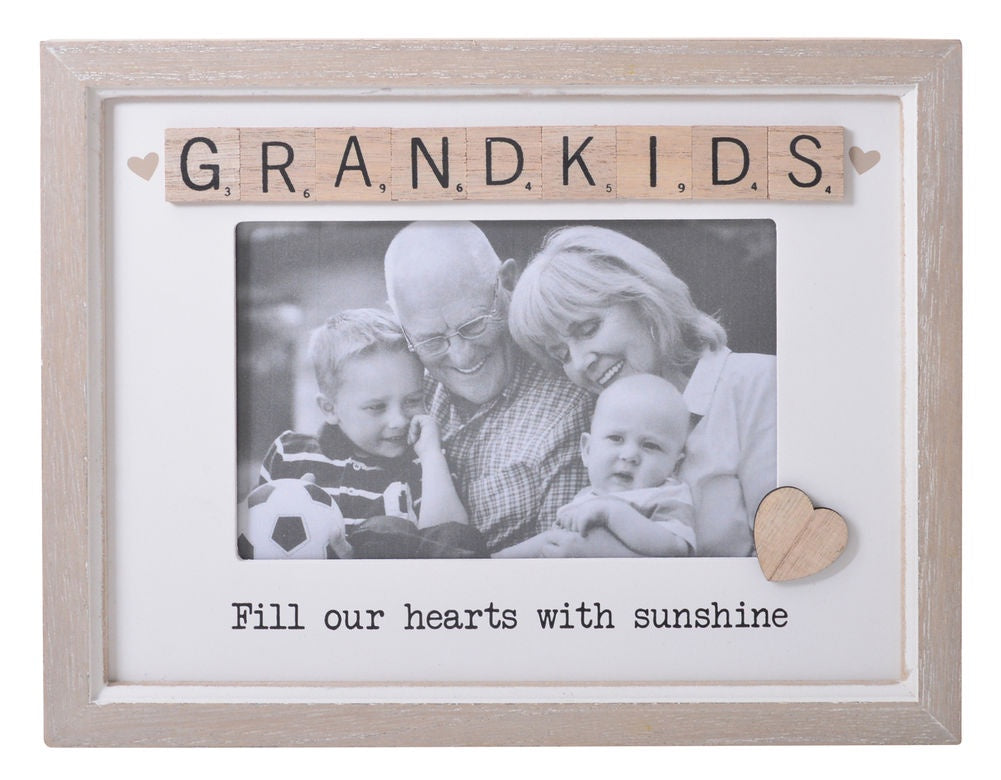 Scrabble Heart Frame Grandkids