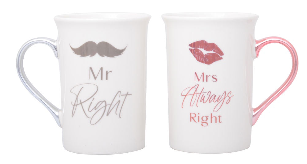 Mr & Mrs Right Mug Set