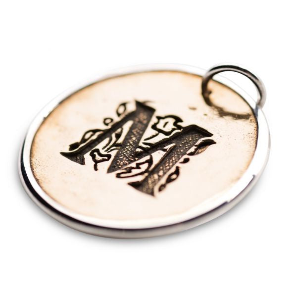 Silver And Bronze Script Initial M 1050m
