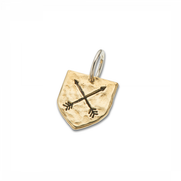 Brass and Silver Mr Shield Charm 4055