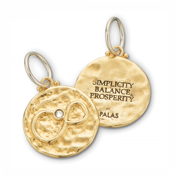 Silver and Brass Swarovski Crystal Infinity Charm 4301