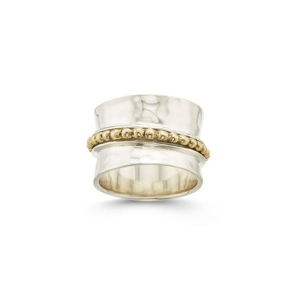 Silver Brass Inner light meditation spinning ring M-8