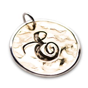 Silver And Bronze Script Initial E 1050e
