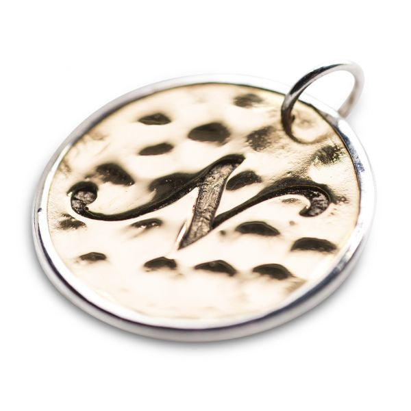 Silver And Bronze Script Initial N 1050n
