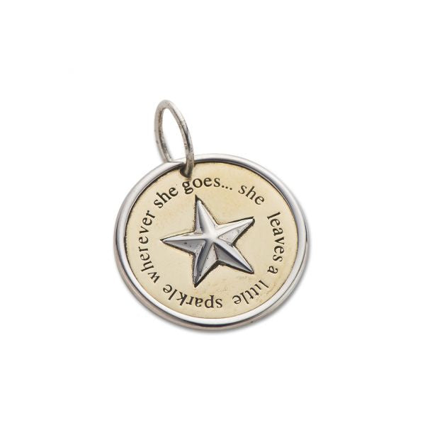 Silver and Bronze Sparkles Charm 3739