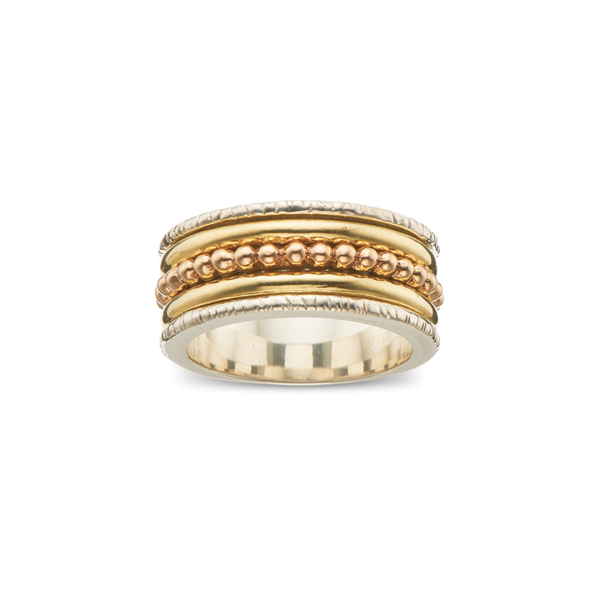 Silver brass bronze Meditation spinning ring M