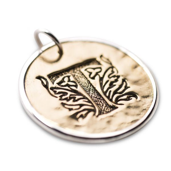 Silver And Bronze Script Initial T 1050t