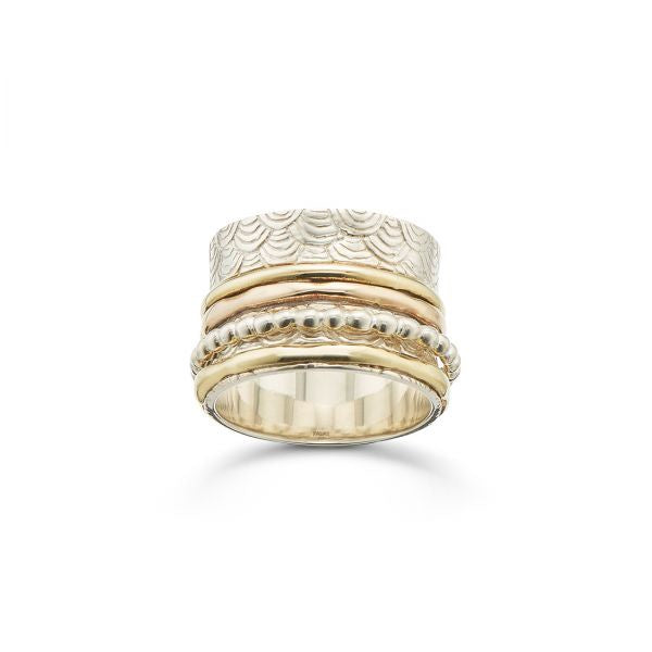 Silver Brass Bronze Intuition meditation spinning ring M-8