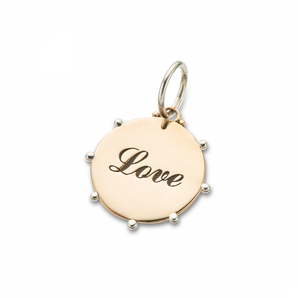 Love 18x18mm Sterling Silver & Bronze 4140