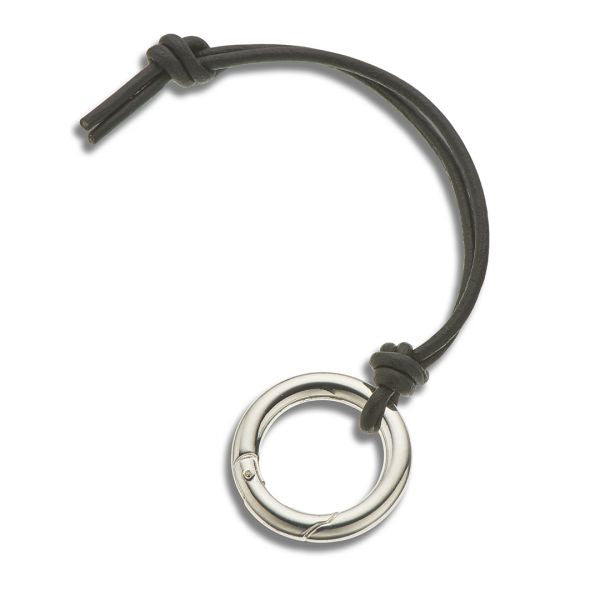 Mr Leather Silver Keyring Black Leather 4070
