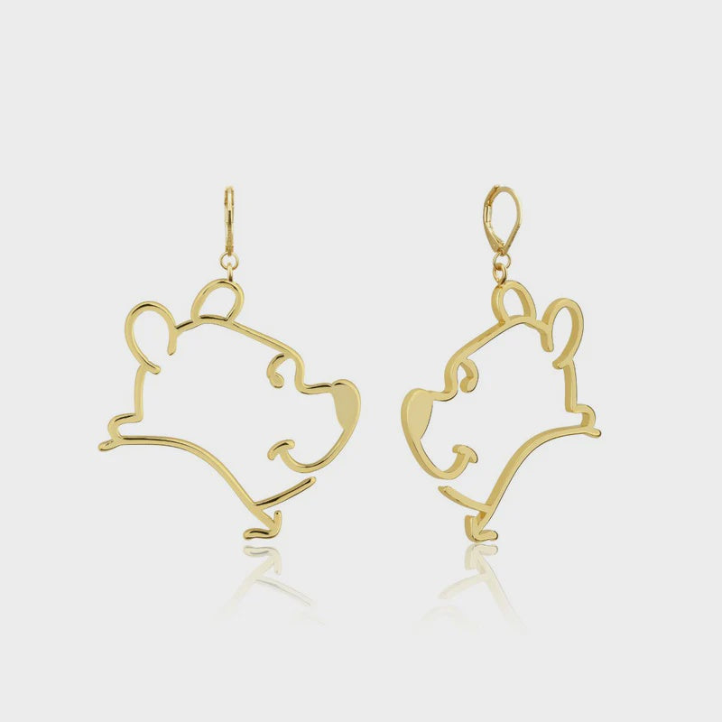 Winnie the Pooh Outline Drop Earrings