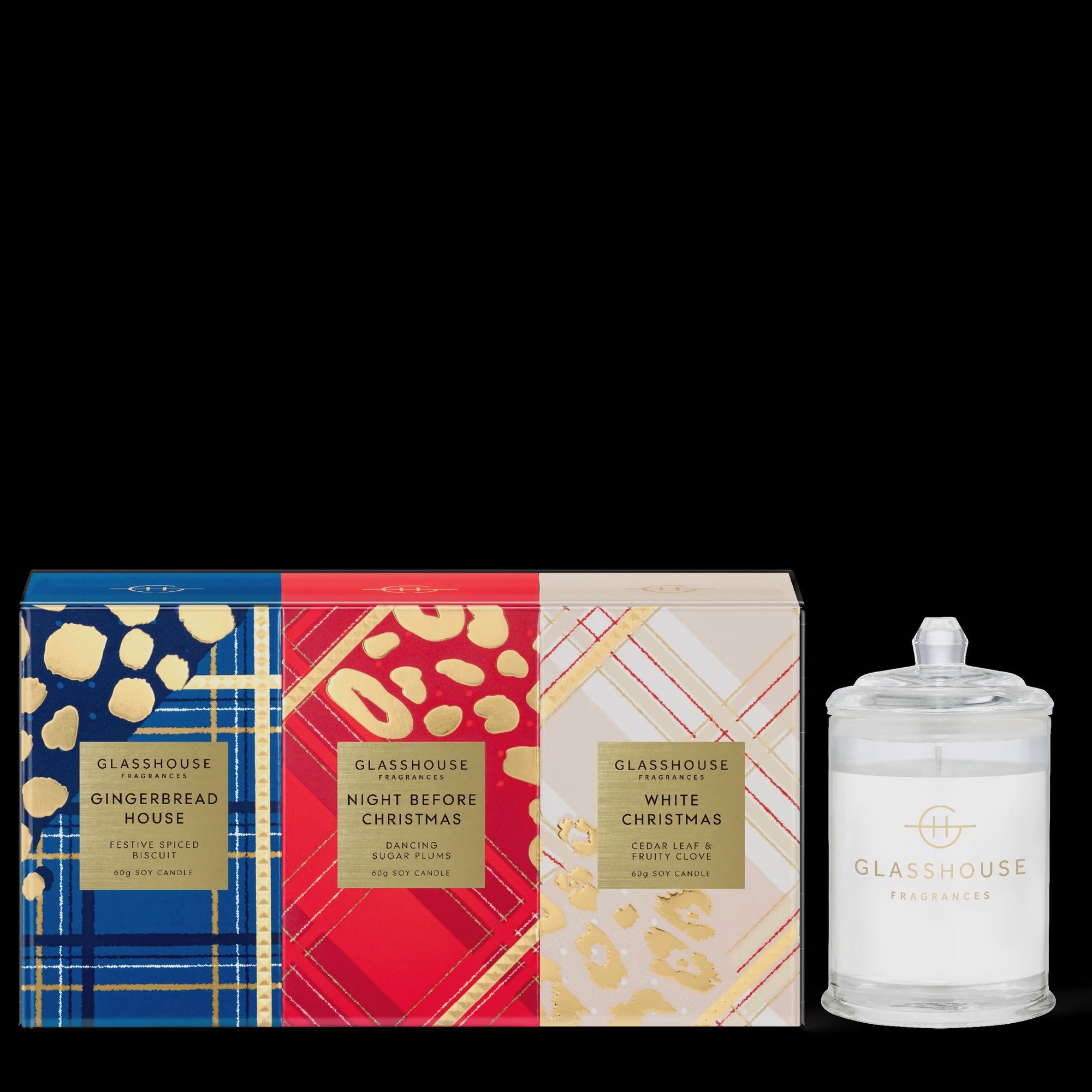 Glass House Candle 60gx3 Trio  -Xmas 2022