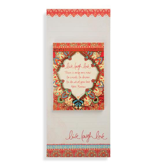 Live Laugh Love Red -  Magnetic List Pad & Mini Note Pad Set