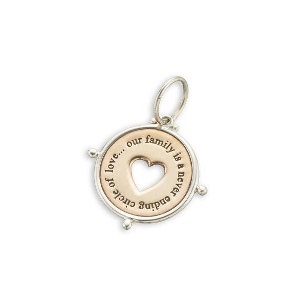 Bronze Silver Family circle of love charm
