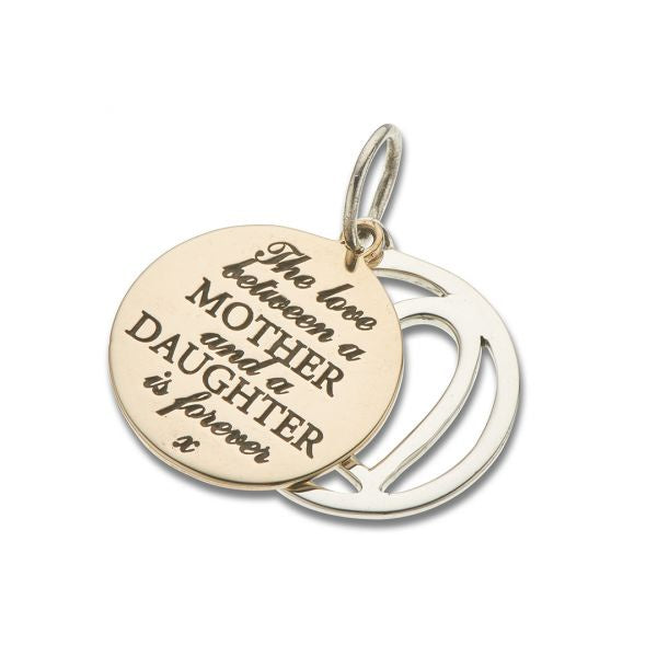 Bronze and Silver Love Between Mother & Daughter Heartslider Charm 4105