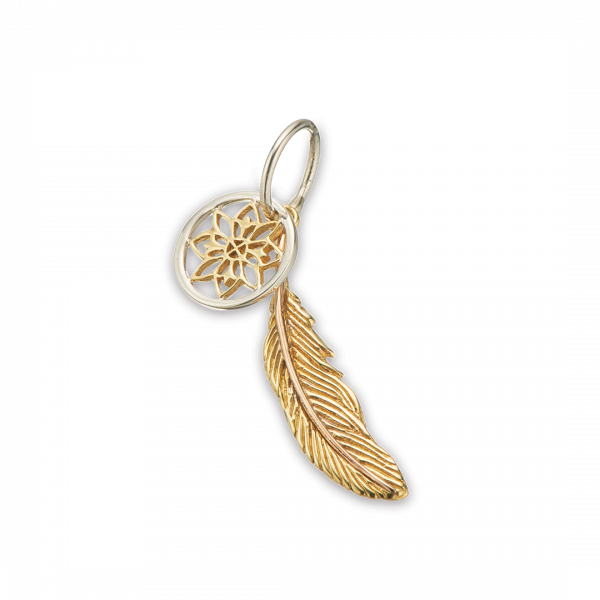 Bronze and Brass and Silver Dream Catcher Charm 4212