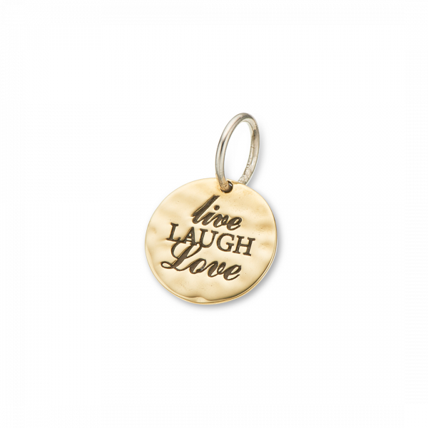 Live Laugh Love 15x15mm Sterling Silver & Brass 4145