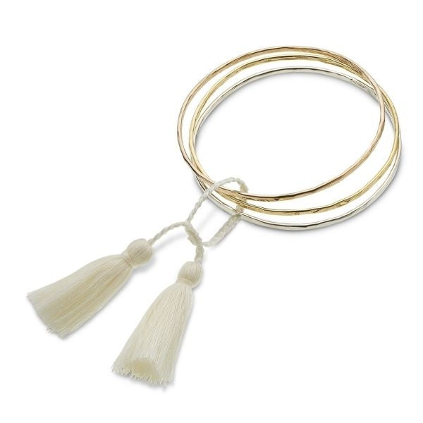 Silver and Bras and Bronze Lombardy Bangles Set Of 3 3918