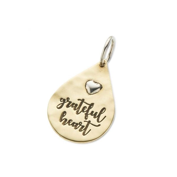 Silver and Brass Grateful Heart Charm 3969